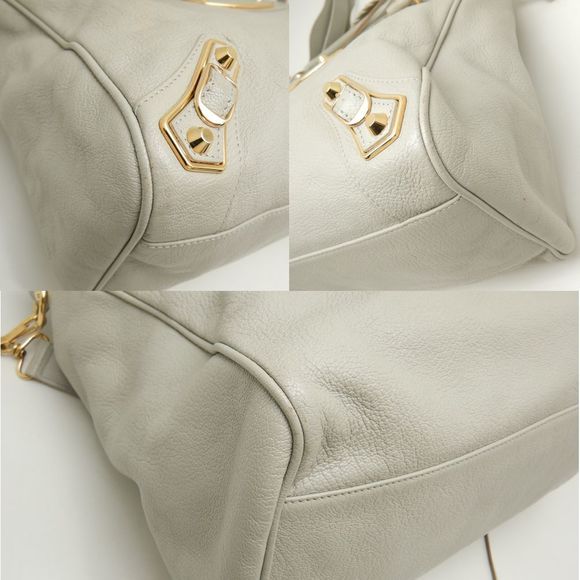 Balenciaga Classic Metallic Edge Velo 2way Bag Leather Gray - Picture 7 of 8